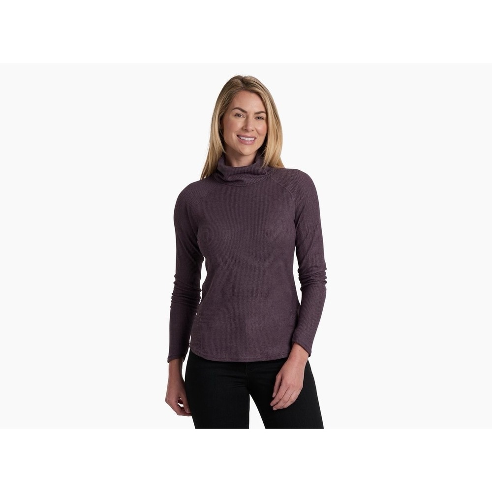 Kühl Petra Thermal Waffle Knit Turtleneck Pullover Maroon Size XL Hiking Outdoor